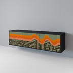 SIMPLE SOLUTIONS TV-Lowboard mit 3 Türen in Schwarz