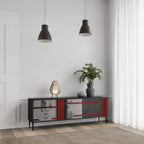 GRAY FIGURES TV-Lowboard mit 3 Türen in Schwarz