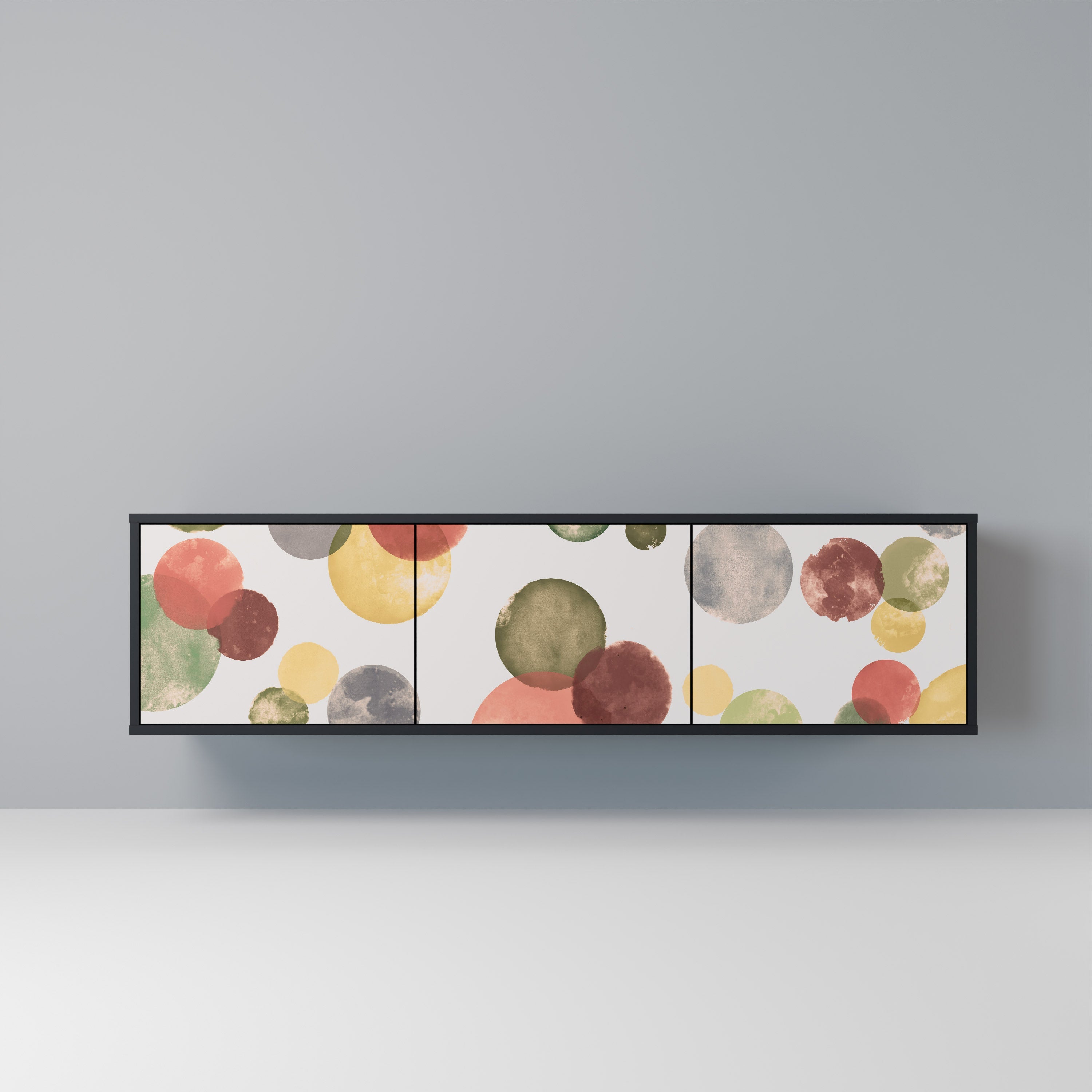 FLEETING HAPPINESS TV-Lowboard mit 3 Türen in Schwarz