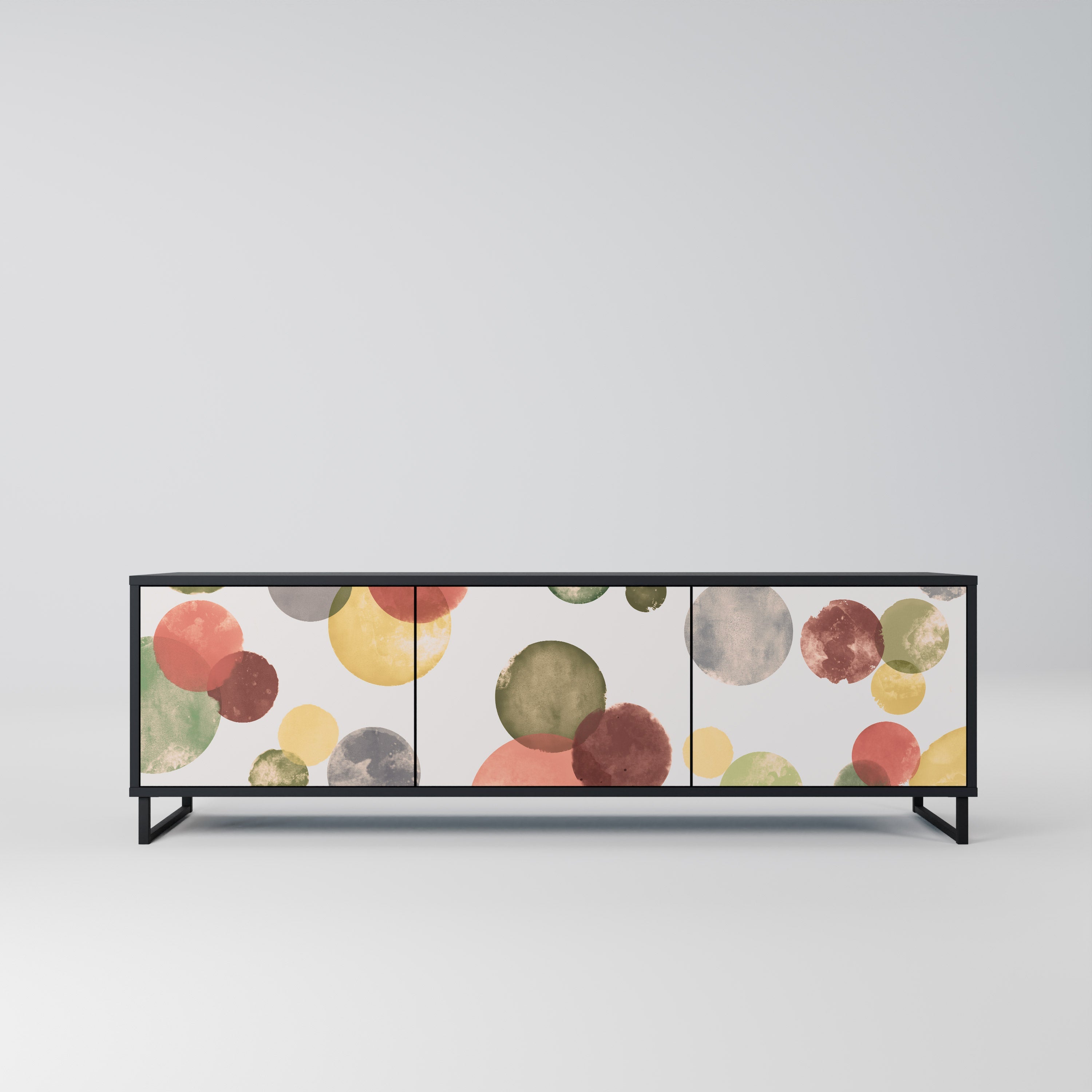 FLEETING HAPPINESS TV-Lowboard mit 3 Türen in Schwarz