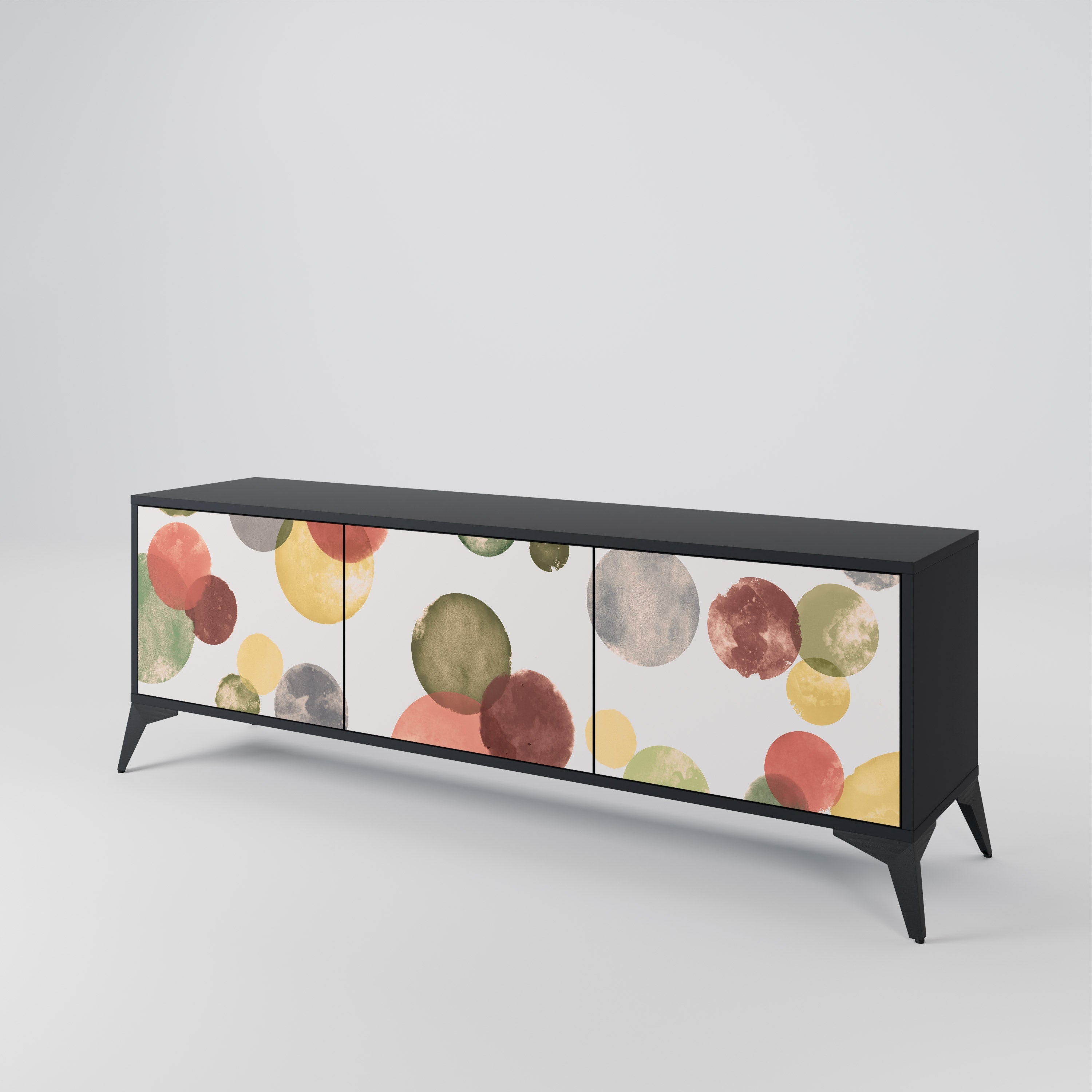 FLEETING HAPPINESS TV-Lowboard mit 3 Türen in Schwarz