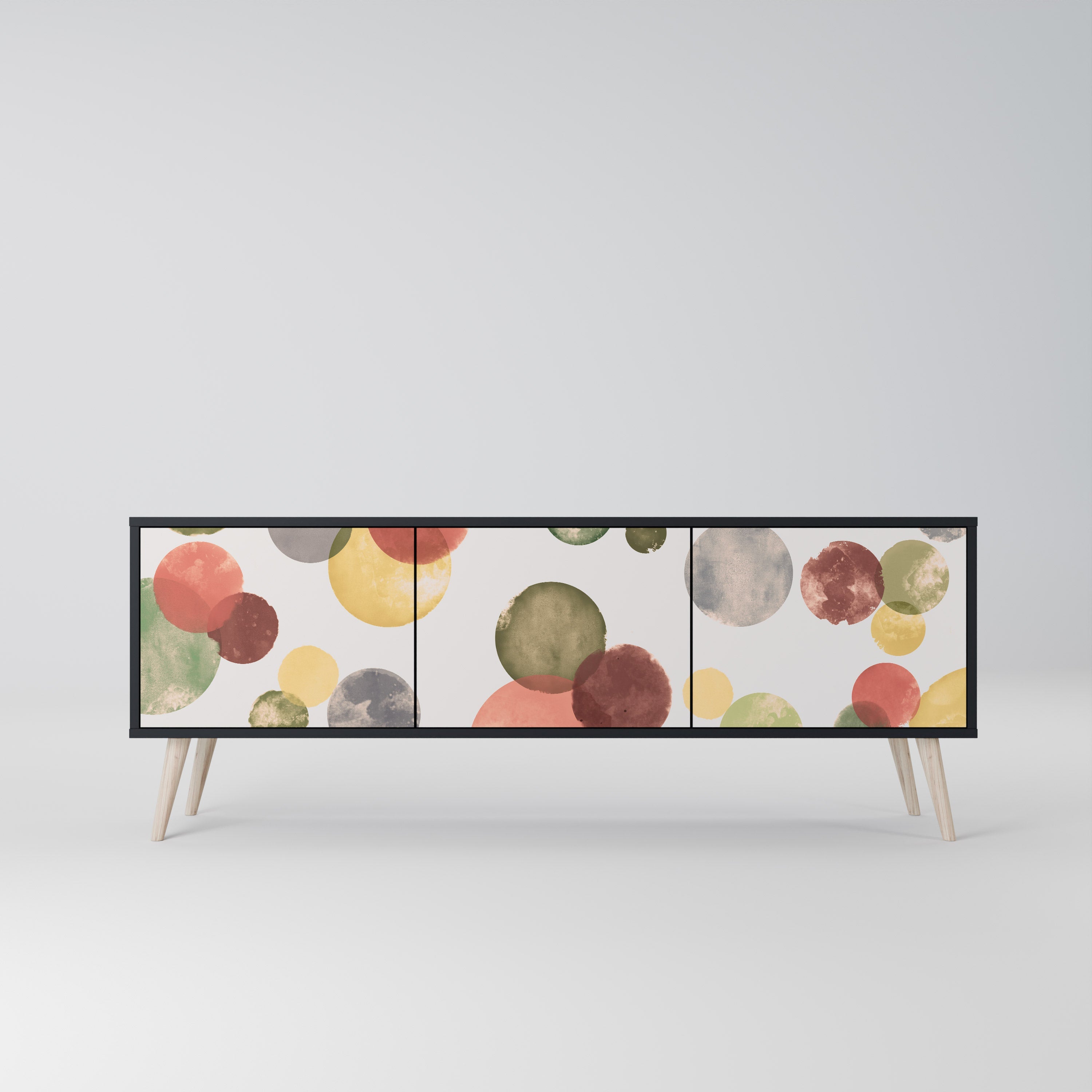 FLEETING HAPPINESS TV-Lowboard mit 3 Türen in Schwarz