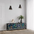 CONTRAST DANCE TV-Lowboard mit 3 Türen in Schwarz