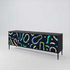 CONTRAST DANCE TV-Lowboard mit 3 Türen in Schwarz