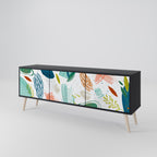 BOTANICAL HURRICANE TV-Lowboard mit 3 Türen in Schwarz