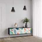 BOTANICAL HURRICANE TV-Lowboard mit 3 Türen in Schwarz