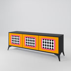 TEARS IN HEAVEN TV-Lowboard mit 3 Türen in Schwarz