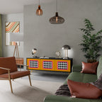 TEARS IN HEAVEN TV-Lowboard mit 3 Türen in Schwarz