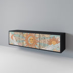 MYSTICAL STRUCTURE TV-Lowboard mit 3 Türen in Schwarz