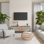 MYSTICAL STRUCTURE TV-Lowboard mit 3 Türen in Schwarz