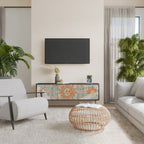 MYSTICAL STRUCTURE TV-Lowboard mit 3 Türen in Schwarz