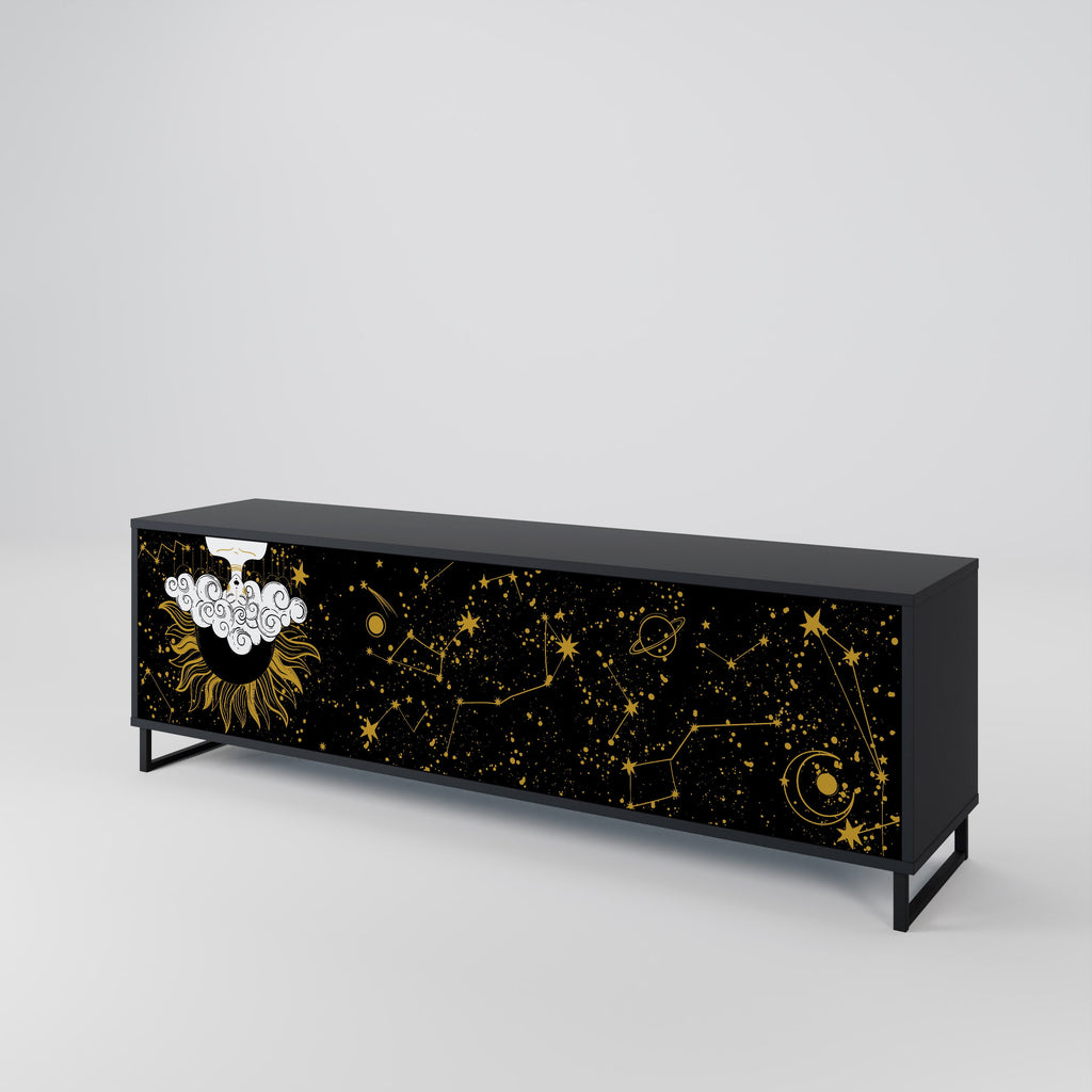 STELLAR CONSTELLATIONS TV-Lowboard mit 3 Türen in Schwarz