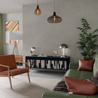 COLLAGE OF RECTANGLES TV-Lowboard mit 3 Türen in Schwarz