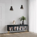 COLLAGE OF RECTANGLES TV-Lowboard mit 3 Türen in Schwarz