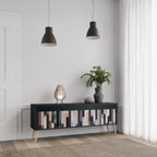 COLLAGE OF RECTANGLES TV-Lowboard mit 3 Türen in Schwarz