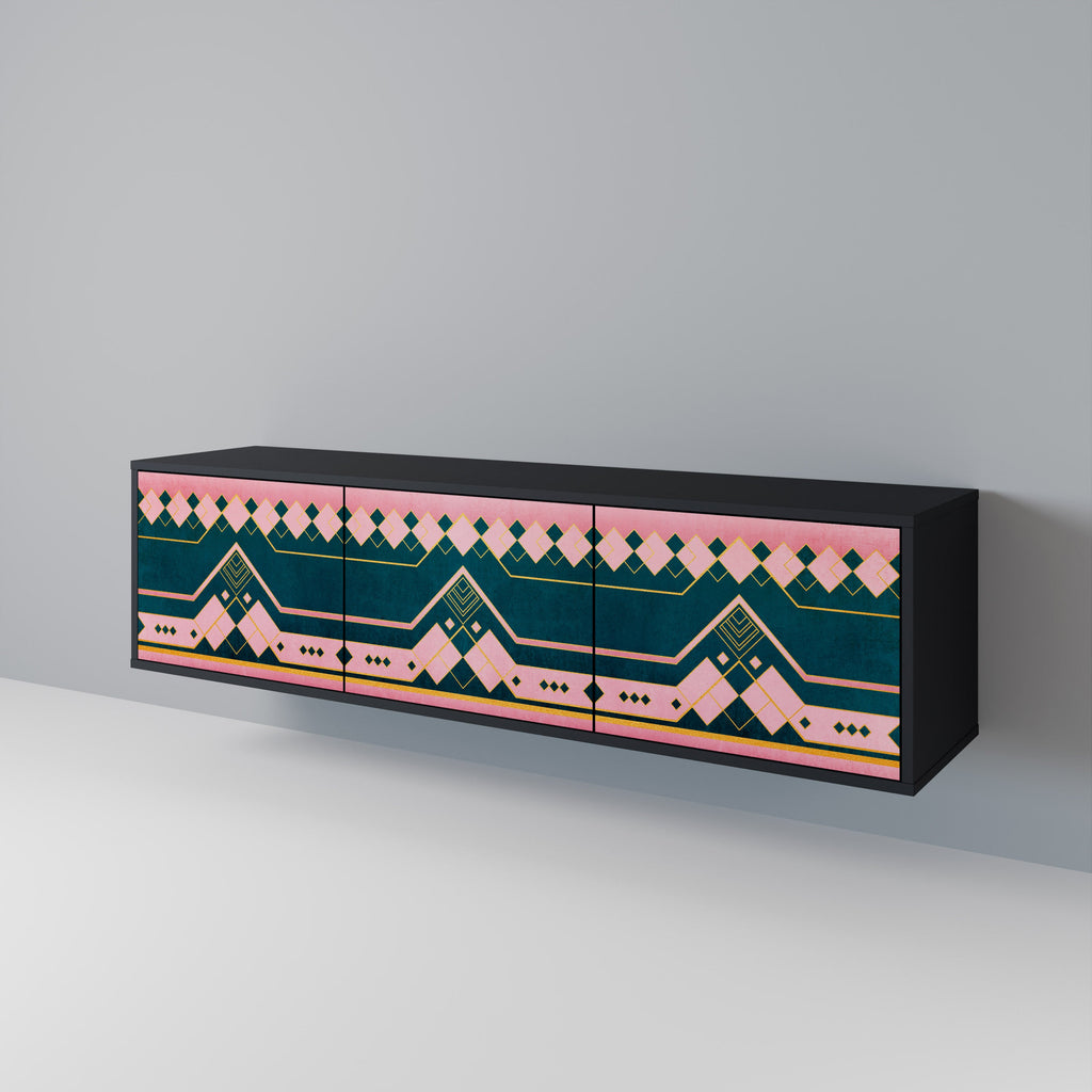 ROYAL COMPOSITION TV-Lowboard mit 3 Türen in Schwarz