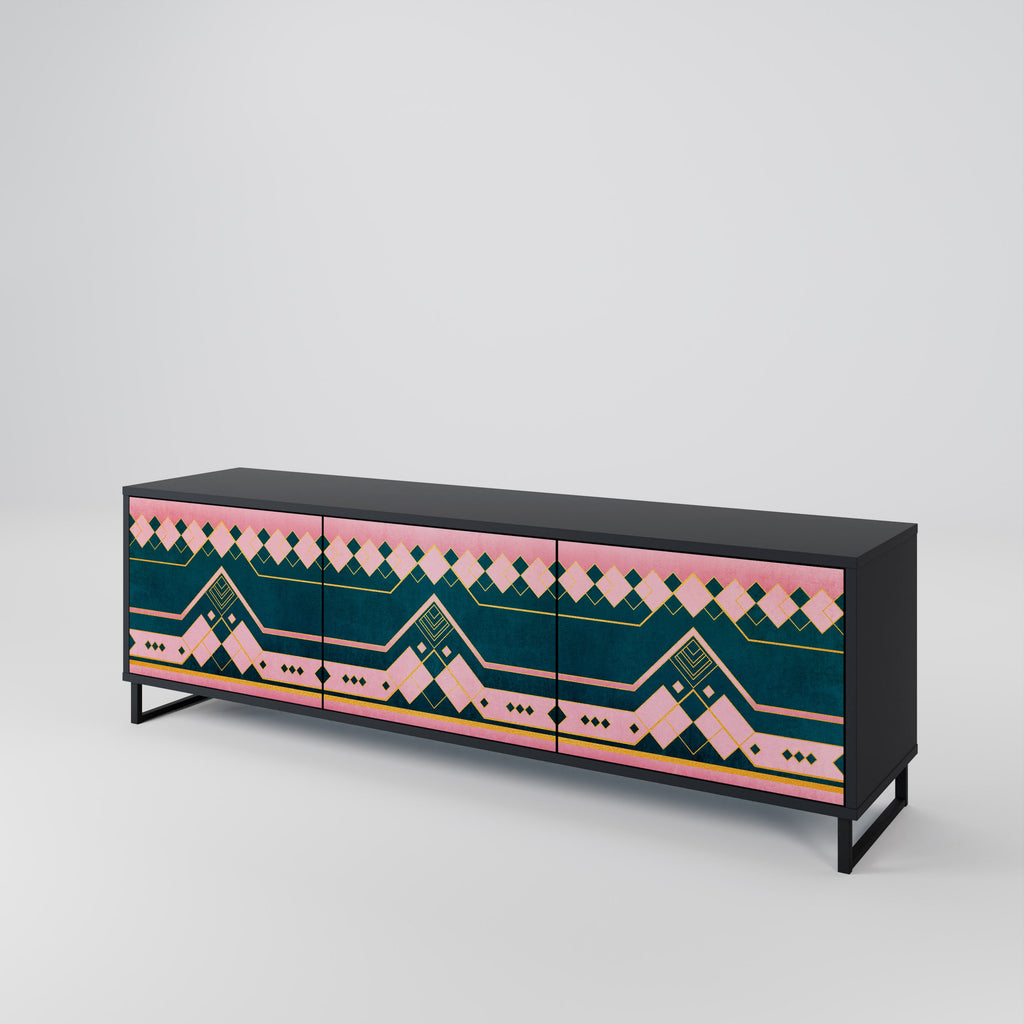 ROYAL COMPOSITION TV-Lowboard mit 3 Türen in Schwarz