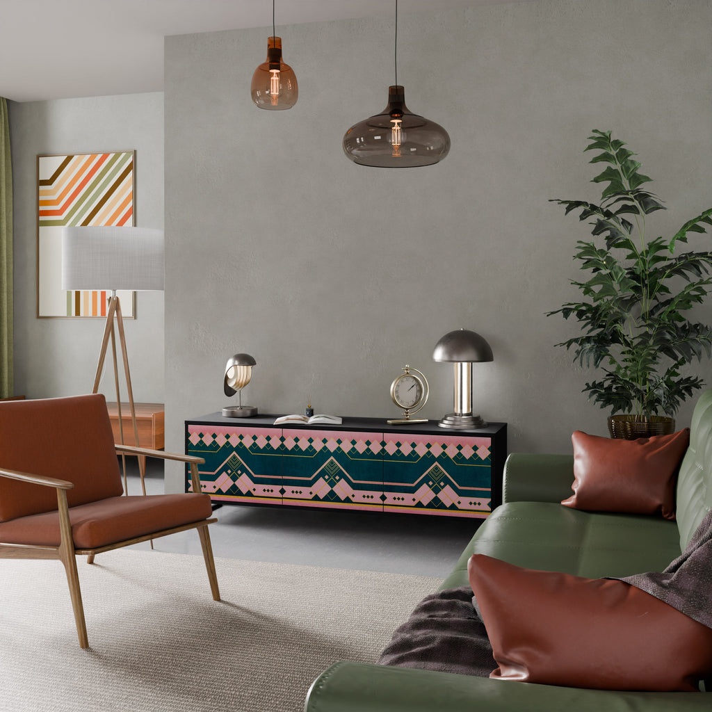 ROYAL COMPOSITION TV-Lowboard mit 3 Türen in Schwarz