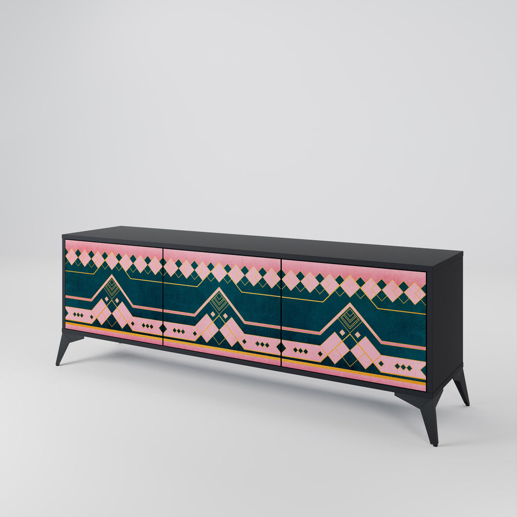 ROYAL COMPOSITION TV-Lowboard mit 3 Türen in Schwarz