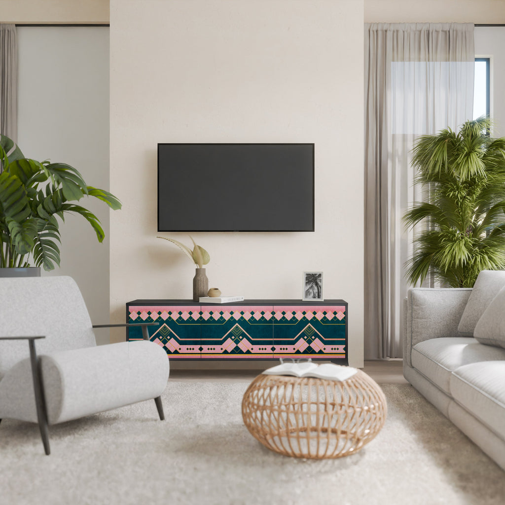 ROYAL COMPOSITION TV-Lowboard mit 3 Türen in Schwarz