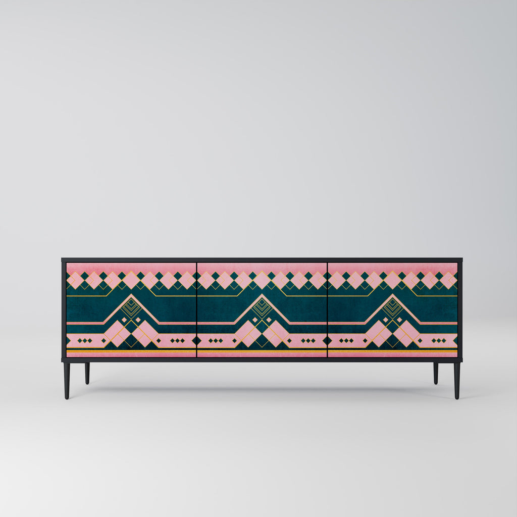 ROYAL COMPOSITION TV-Lowboard mit 3 Türen in Schwarz