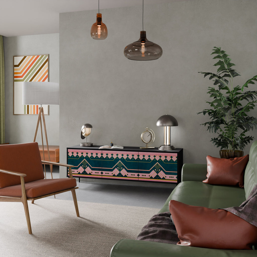 ROYAL COMPOSITION TV-Lowboard mit 3 Türen in Schwarz