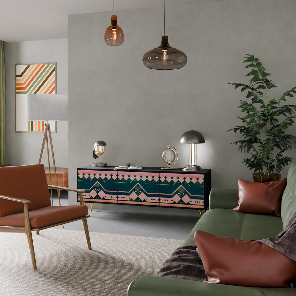 ROYAL COMPOSITION TV-Lowboard mit 3 Türen in Schwarz