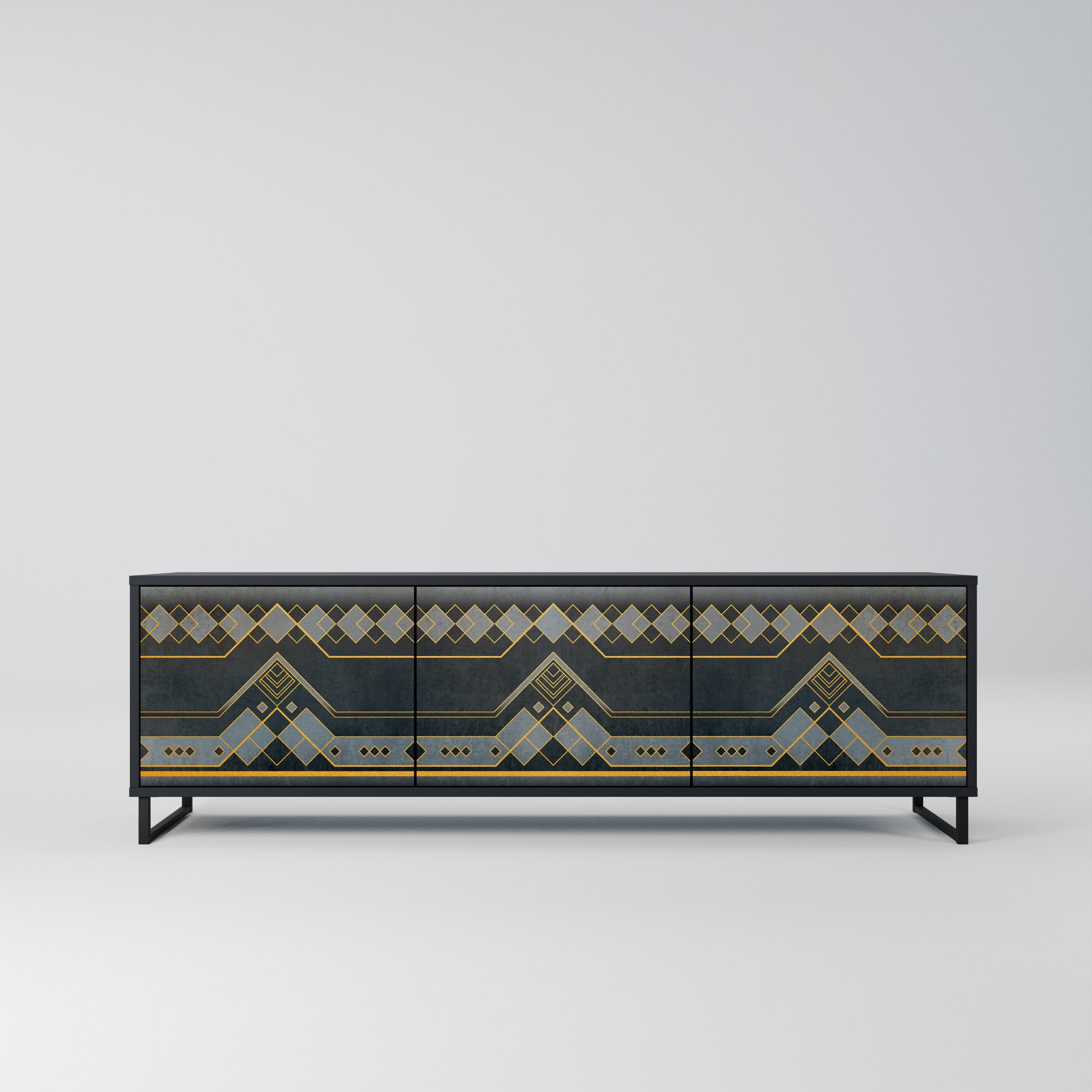 ROYAL ORDINARINESS TV-Lowboard mit 3 Türen in Schwarz