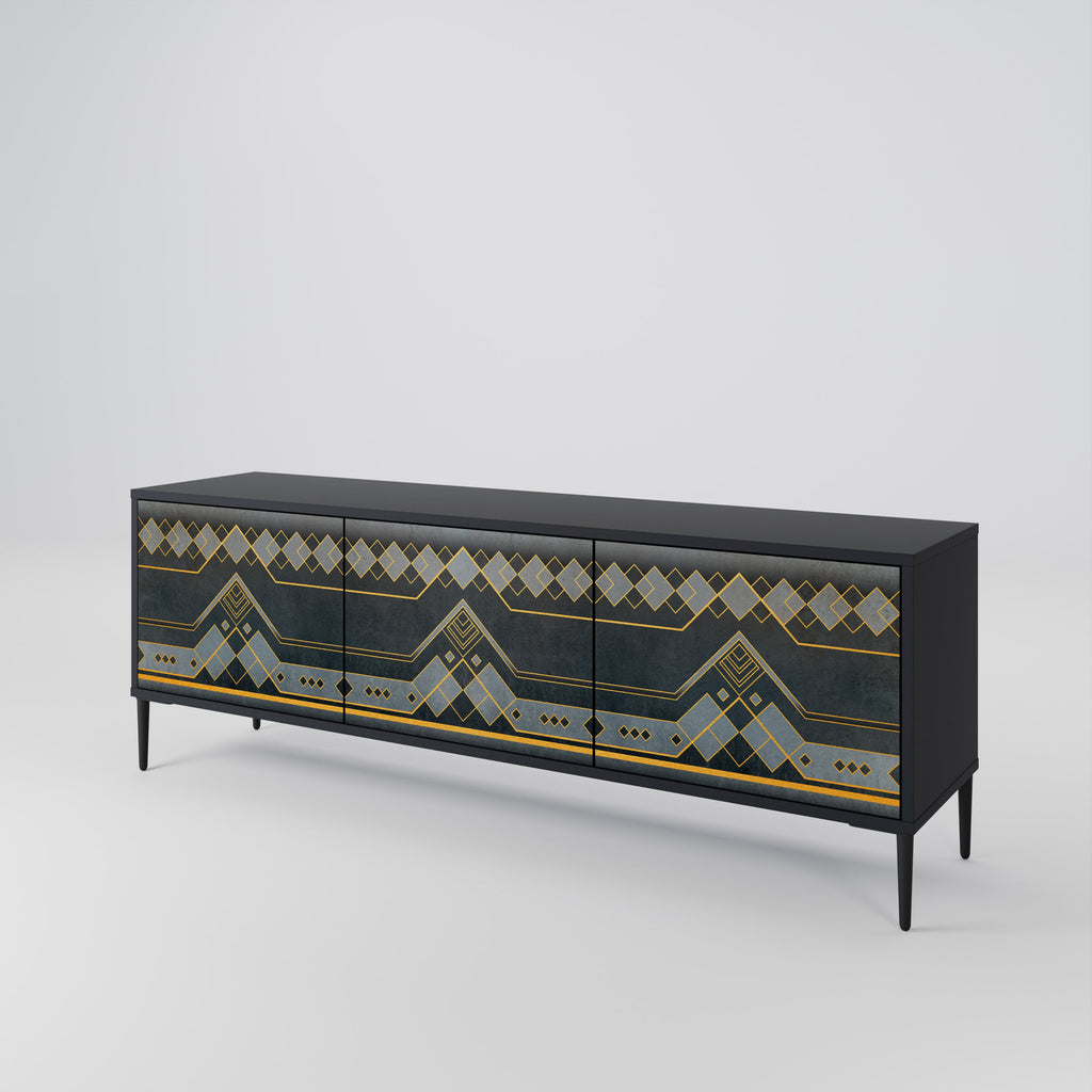 ROYAL ORDINARINESS TV-Lowboard mit 3 Türen in Schwarz