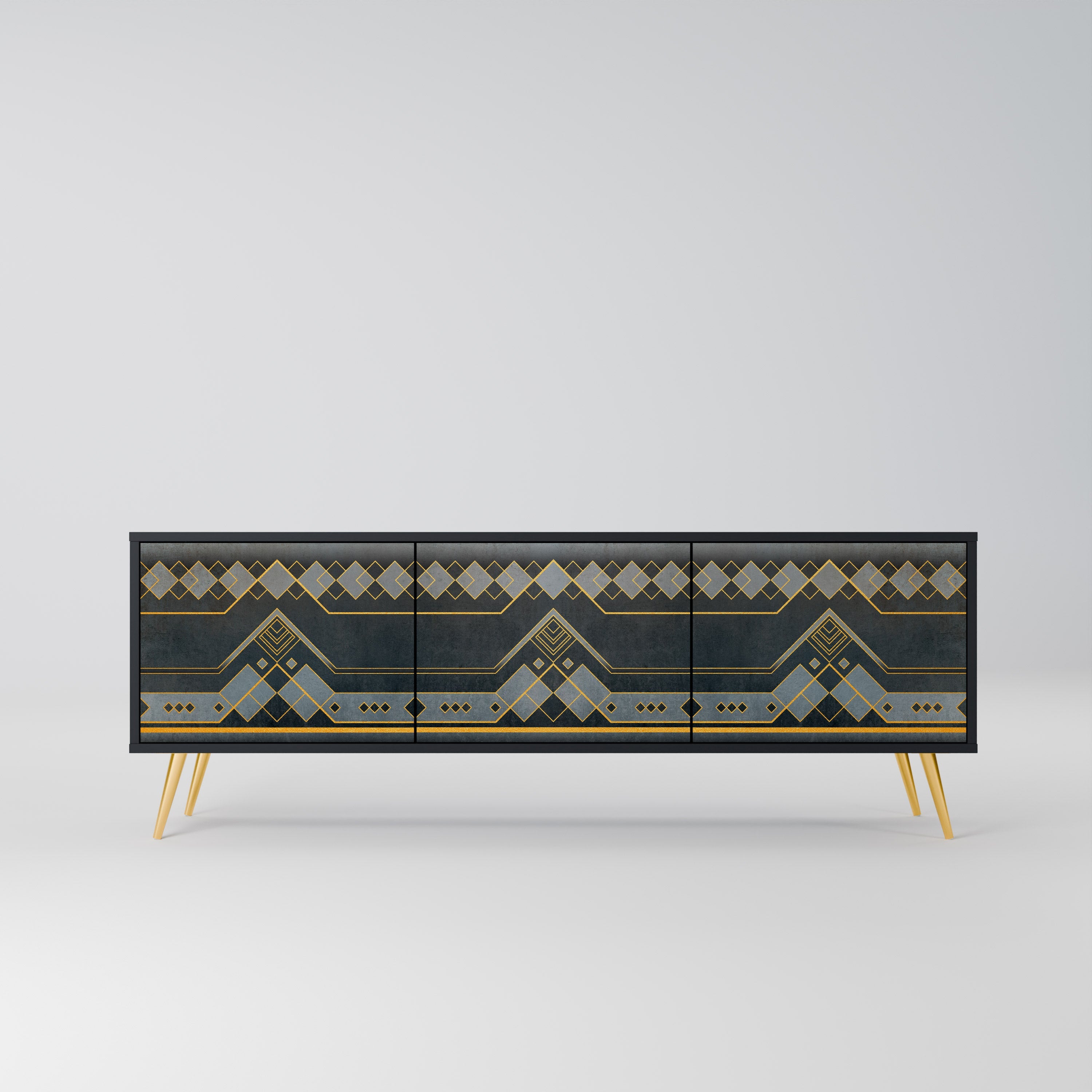 ROYAL ORDINARINESS TV-Lowboard mit 3 Türen in Schwarz