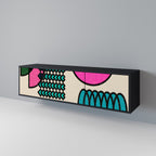 GEOMETRIC RHAPSODY TV-Lowboard mit 3 Türen in Schwarz