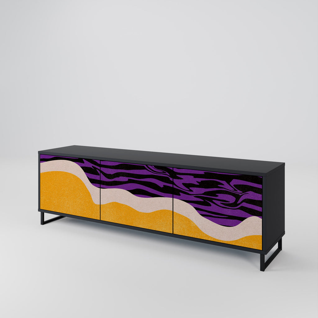 INDEPENDENT BORDER TV-Lowboard mit 3 Türen in Schwarz