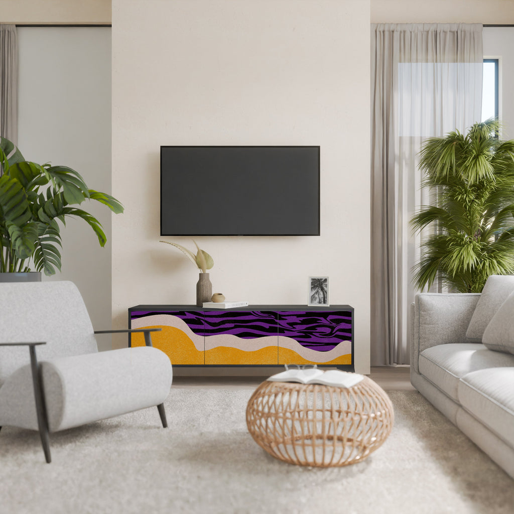 INDEPENDENT BORDER TV-Lowboard mit 3 Türen in Schwarz