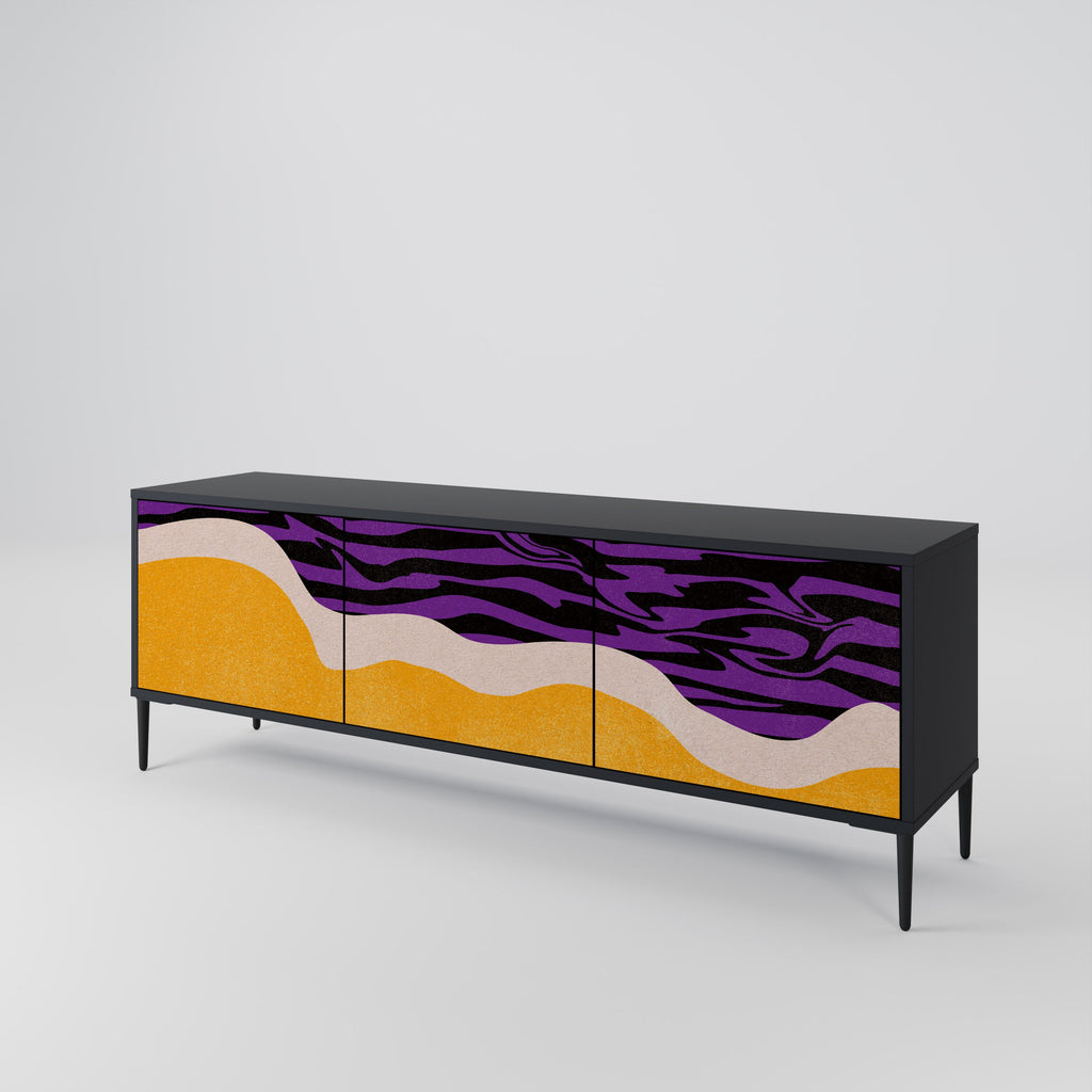 INDEPENDENT BORDER TV-Lowboard mit 3 Türen in Schwarz