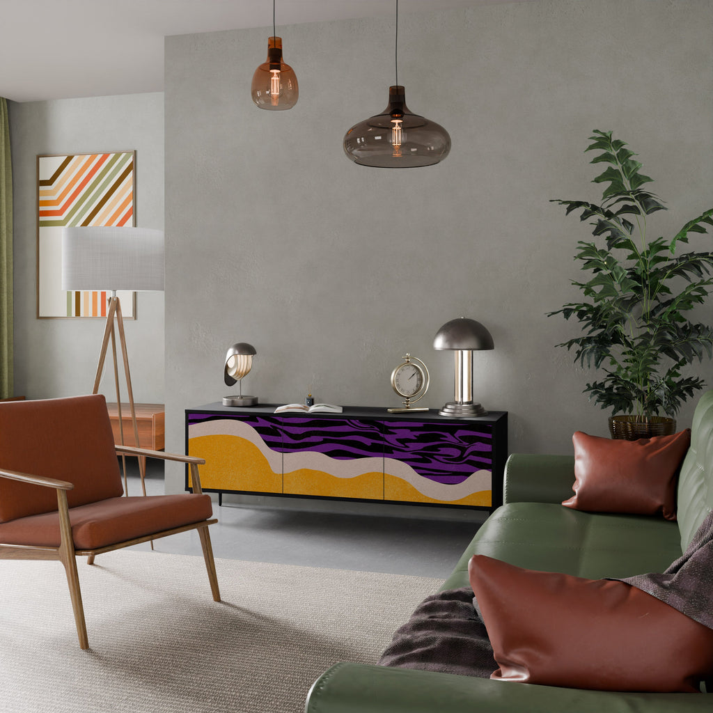 INDEPENDENT BORDER TV-Lowboard mit 3 Türen in Schwarz