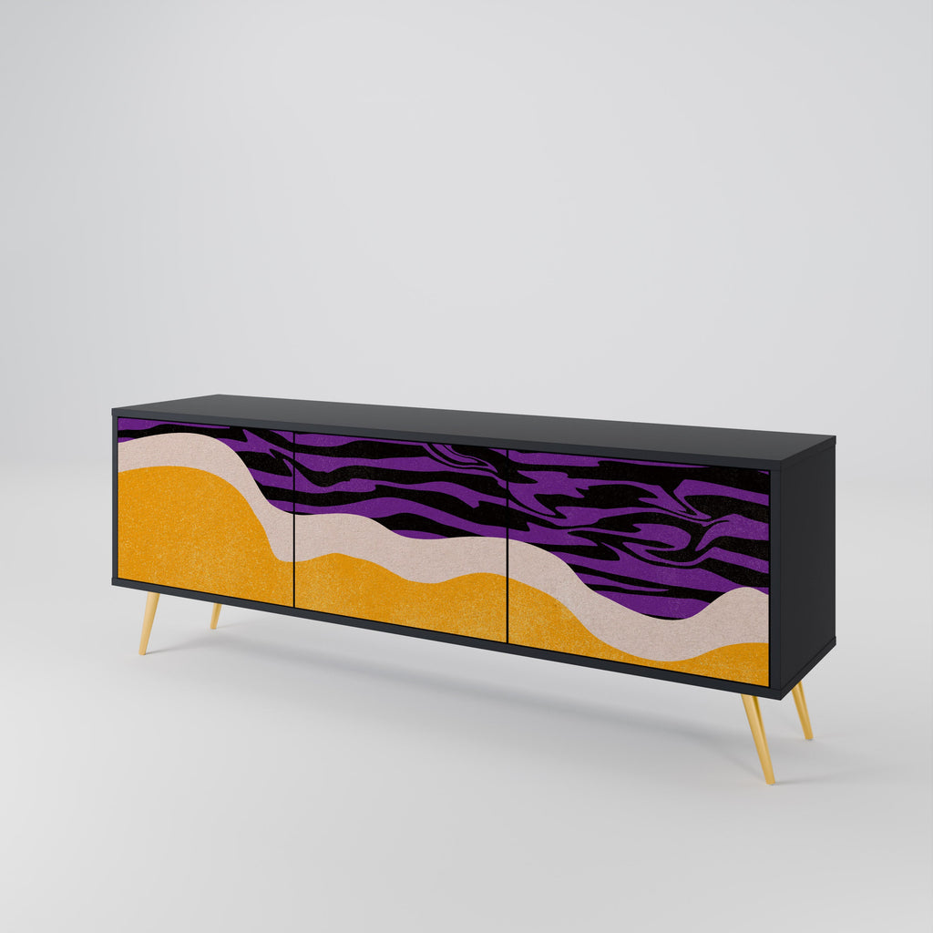 INDEPENDENT BORDER TV-Lowboard mit 3 Türen in Schwarz