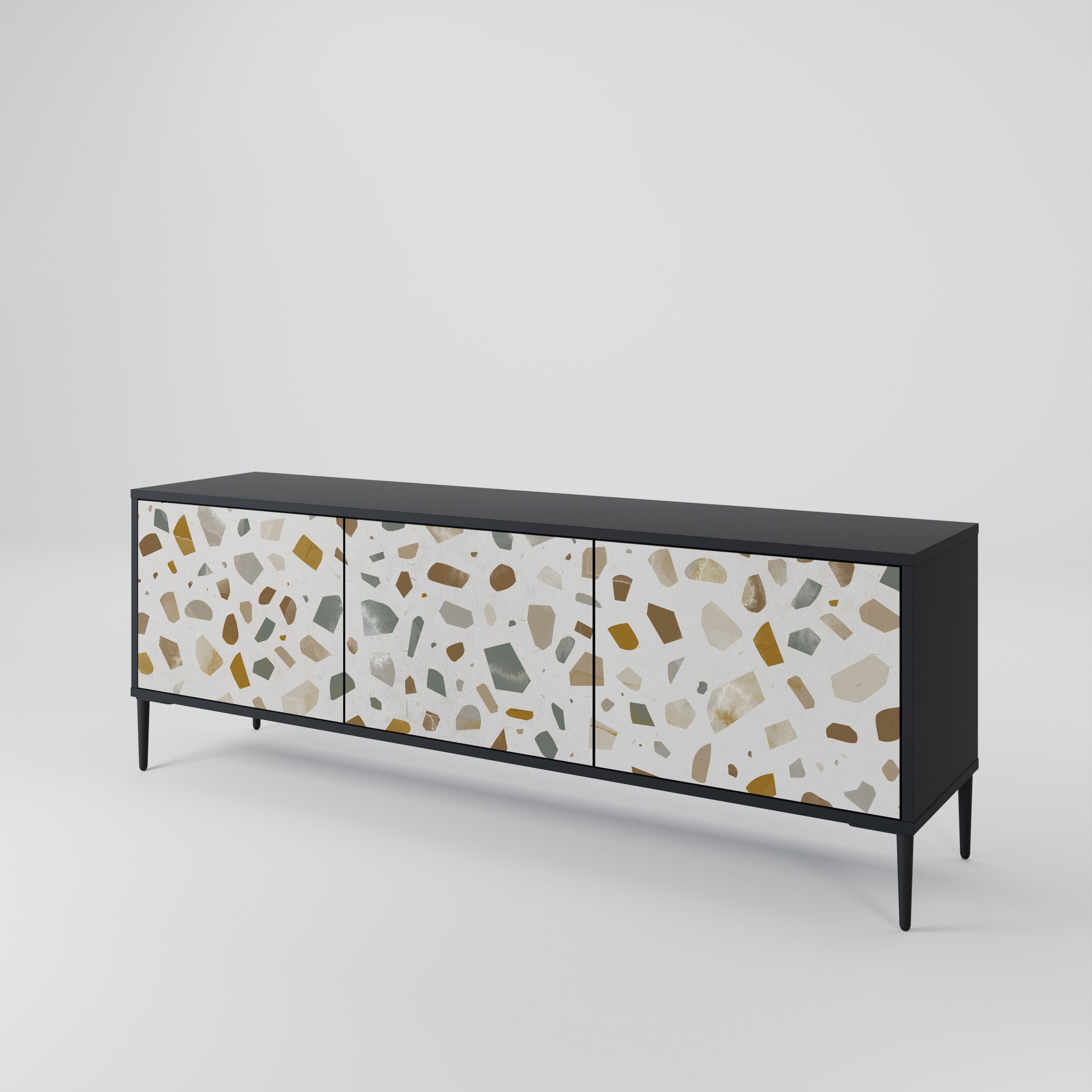 PIECES OF TOMORROW TV-Lowboard mit 3 Türen in Schwarz