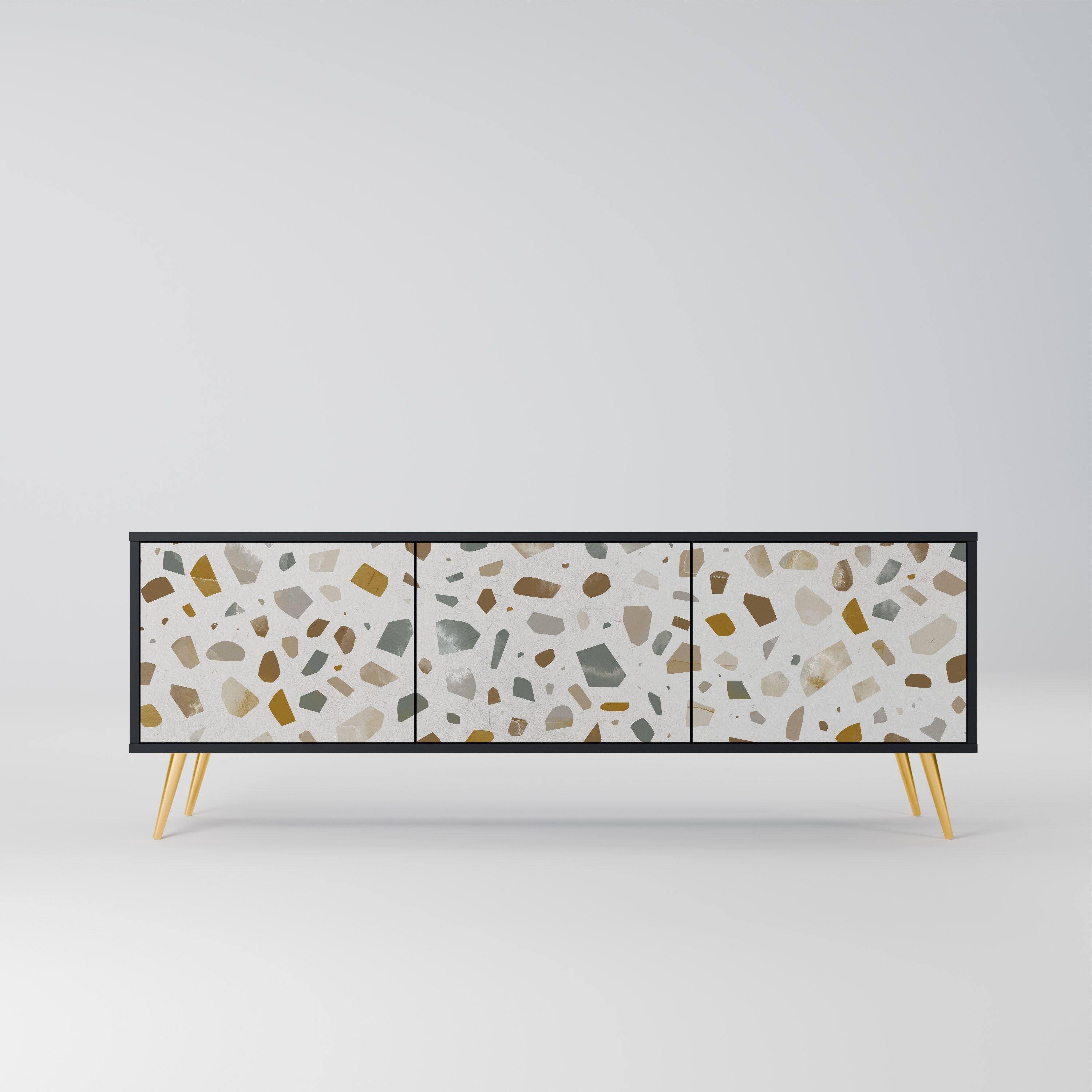 PIECES OF TOMORROW TV-Lowboard mit 3 Türen in Schwarz