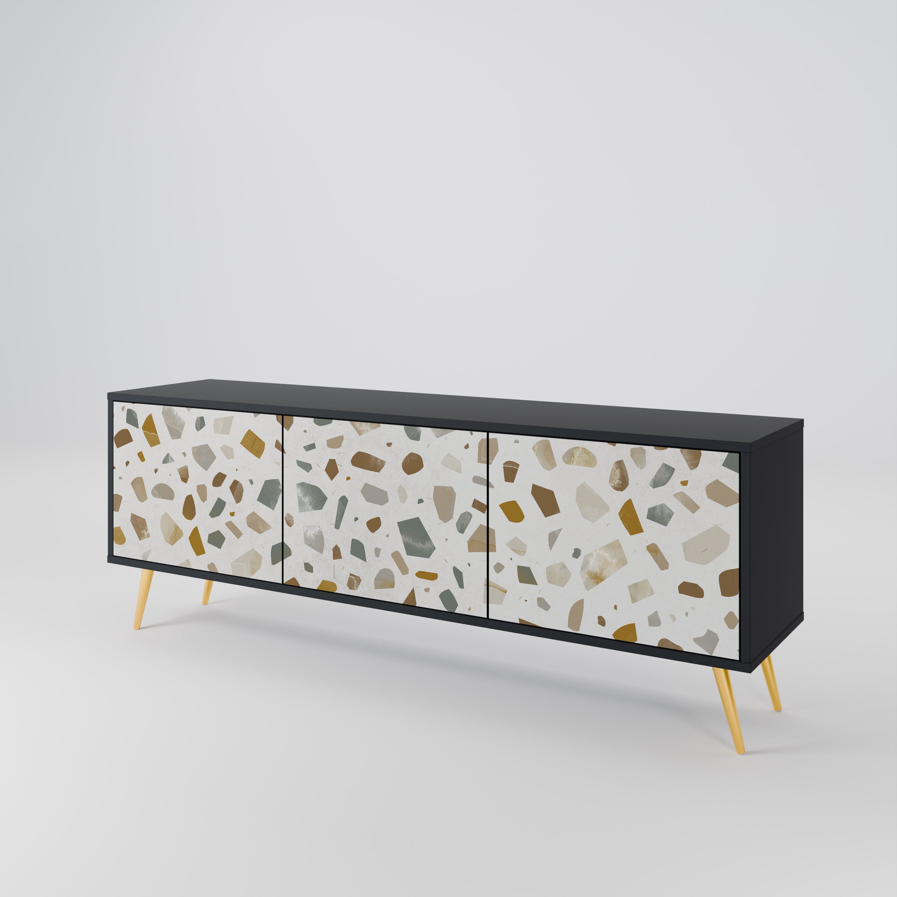 PIECES OF TOMORROW TV-Lowboard mit 3 Türen in Schwarz