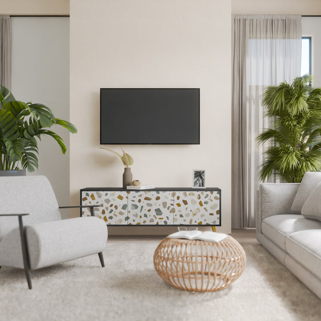 PIECES OF TOMORROW TV-Lowboard mit 3 Türen in Schwarz