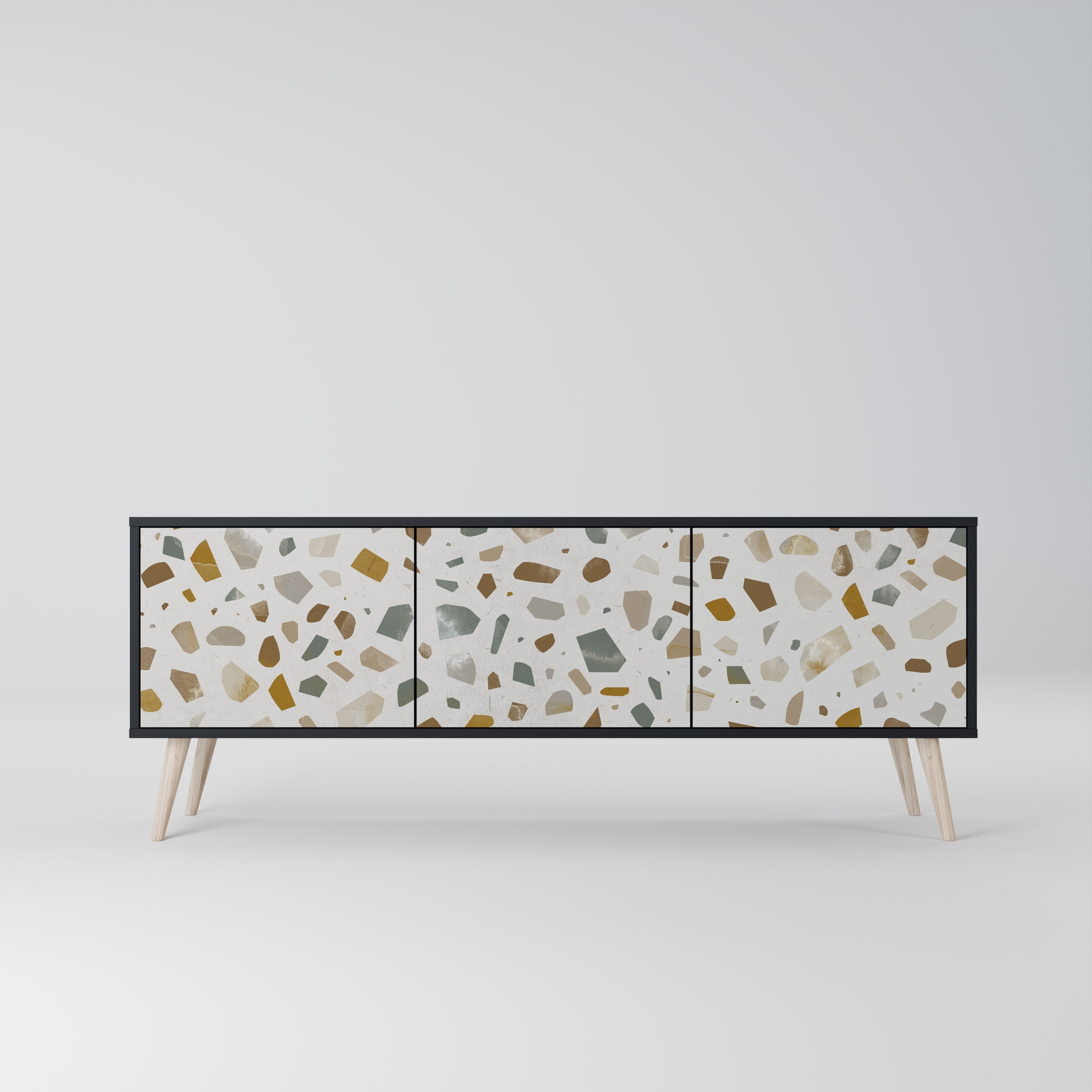 PIECES OF TOMORROW TV-Lowboard mit 3 Türen in Schwarz