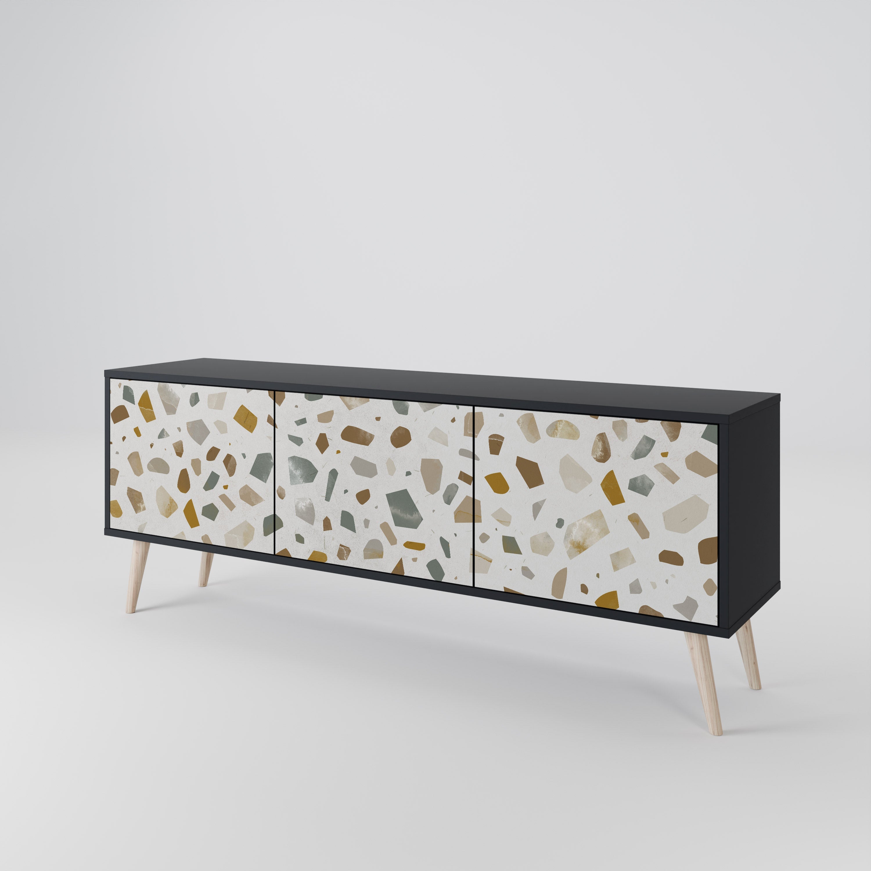 PIECES OF TOMORROW TV-Lowboard mit 3 Türen in Schwarz