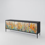 BIRCH KALEIDOSCOPE TV-Lowboard mit 3 Türen in Schwarz