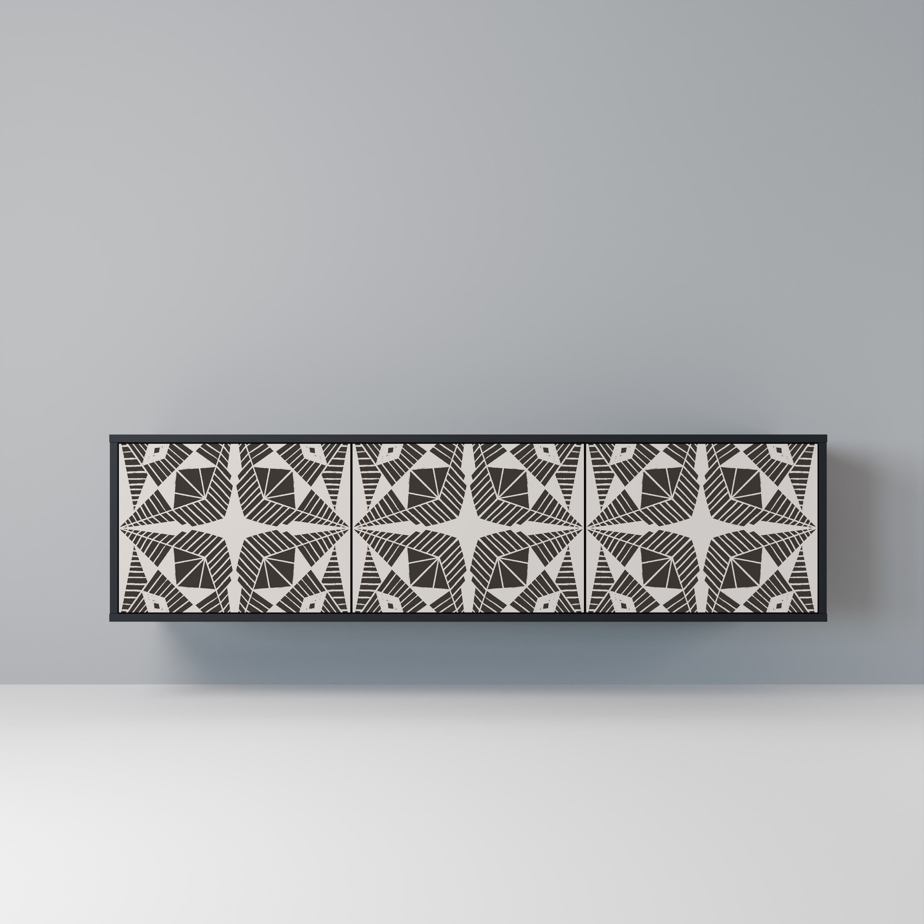 MONOCHROME NEXUS TV-Lowboard mit 3 Türen in Schwarz