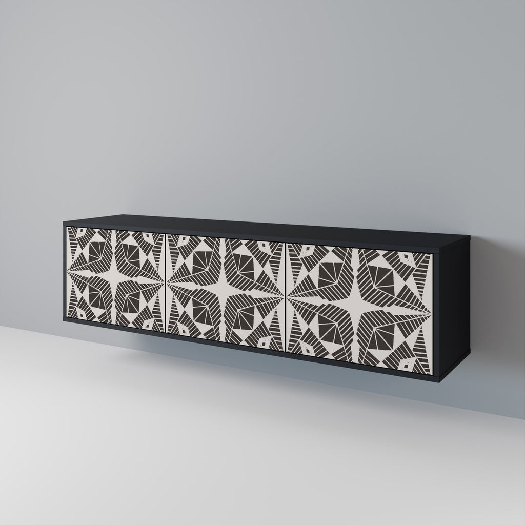 MONOCHROME NEXUS TV-Lowboard mit 3 Türen in Schwarz