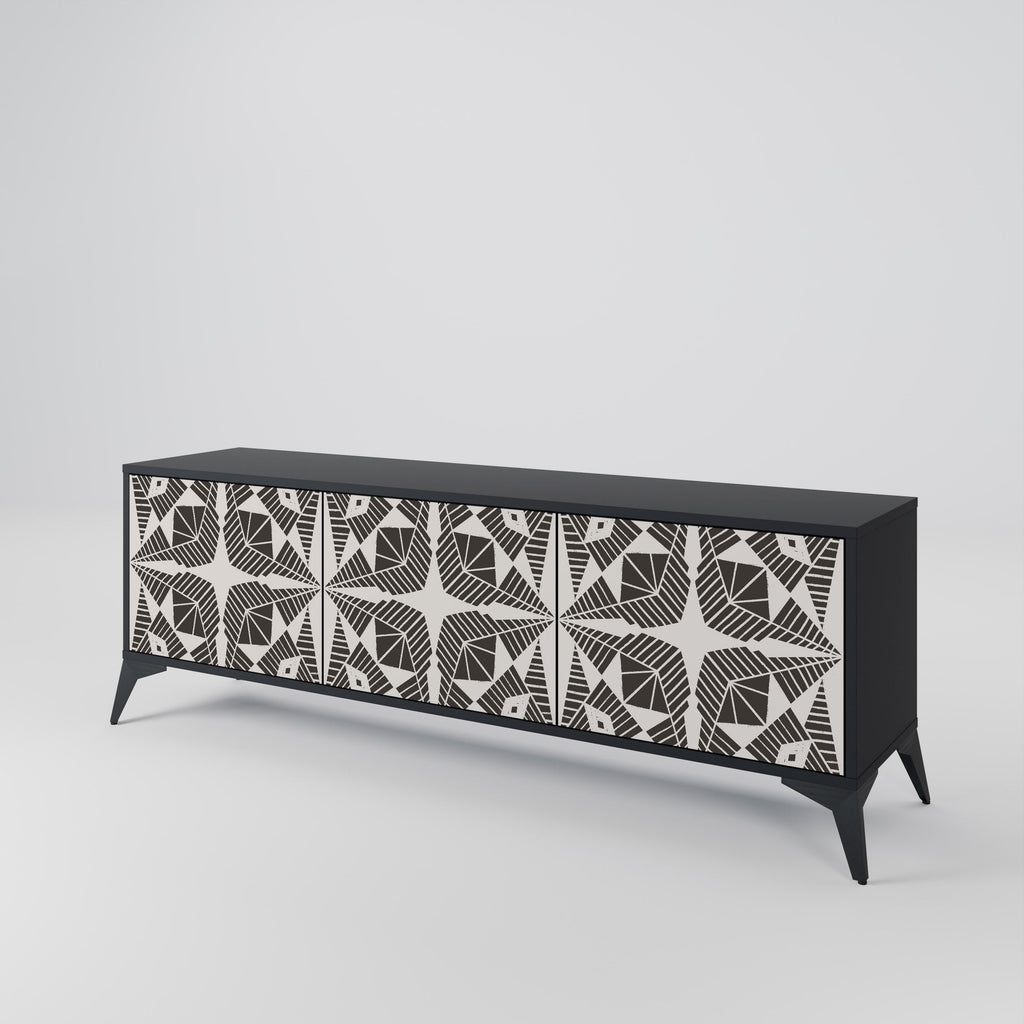 MONOCHROME NEXUS TV-Lowboard mit 3 Türen in Schwarz