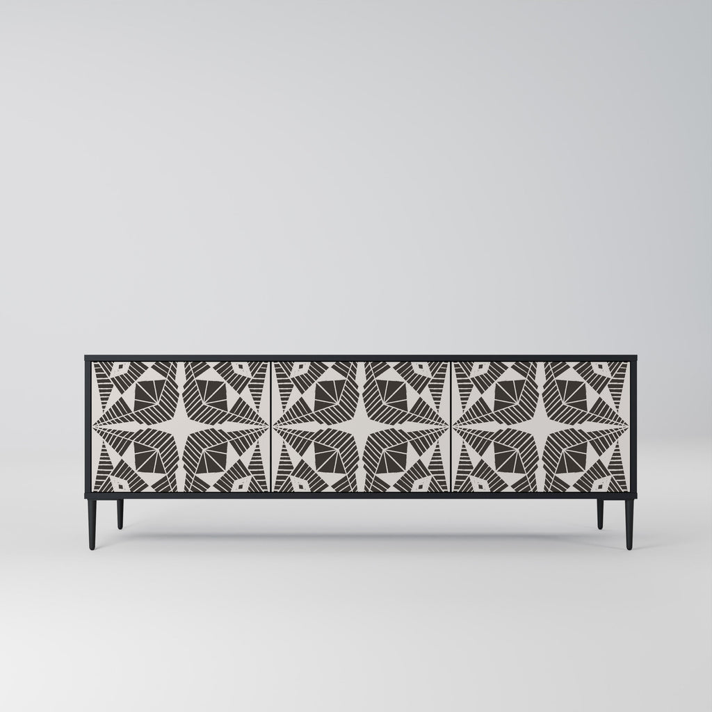 MONOCHROME NEXUS TV-Lowboard mit 3 Türen in Schwarz