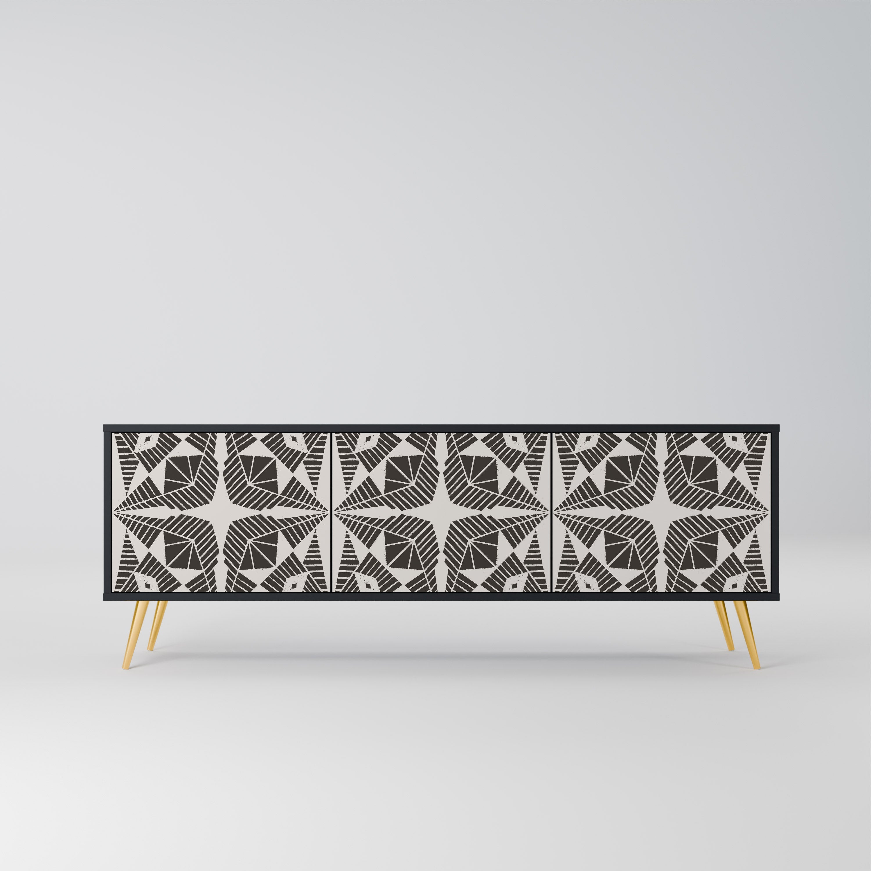 MONOCHROME NEXUS TV-Lowboard mit 3 Türen in Schwarz