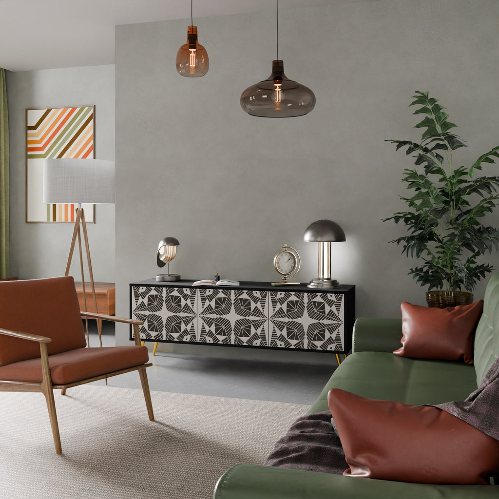 MONOCHROME NEXUS TV-Lowboard mit 3 Türen in Schwarz