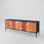 INDIAN FOLK TV-Lowboard mit 3 Türen in Schwarz
